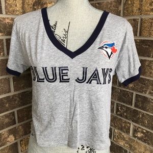 2 for 25 - Pink Blue Jays Crop Top Size S